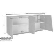 Madia credenza 4 ante bianco lucido