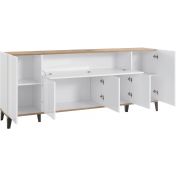 Credenza moderna 200 cm Bianco lucido e Pero