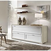 Credenza classica Olmo e Bianco con ribalta e 2 cassetti 