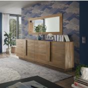 Offerta soggiorno moderno con tavolo, credenza e colonna in finitura Mercure