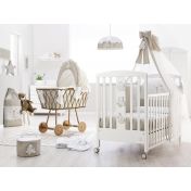 Lettino Orsetto per neonati con decorazione, finitura Bianco