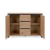 Credenza  Madia industry 2 ante 3 cassetti, Rovere Nodato e struttura in Antracite