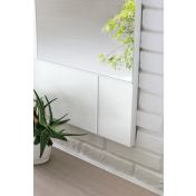 Specchiera da muro con cornice, finitura bianco gesso opaco