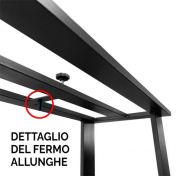 Consolle allungabile di design, Bianco frassino con telaio in metallo