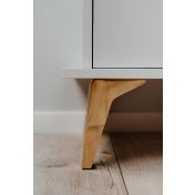 Madia Oslo con 4 ante e 4 cassetti in finitura bianco e oro