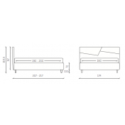 Letto contenitore Diadema in ecopelle in finitura grigio perla, tortora ed antracite