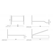 disegni tecnici letto in ferro e contenitore