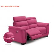 Divano Vale rosa Lampone, divano moderno a due posti