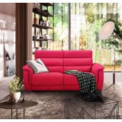 Divano rosso fragola Vale, divano moderno 2 posti