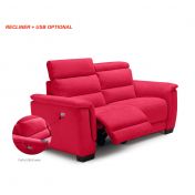 Divano rosso fragola Vale, divano moderno 2 posti