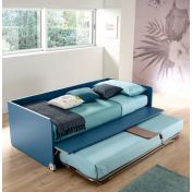 Divano letto Fillet Moretti Compact con secondo letto estraibile, Blu navy