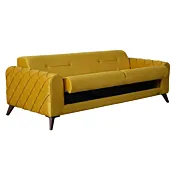 divano giallo con sedute estraibili