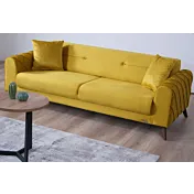 divano giallo ocra tessuto