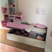 Divano letto box camerette Moretti Compact, Nebbia e Perla