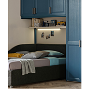 Divano letto Bravo Wave Moretti Compact, 1 piazza e mezza, ecopelle Avio