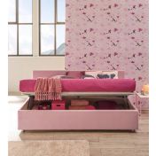 Divano letto imbottito Tango Moretti Compact, 1 piazza e mezza, Flamingo velvet