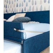 Divano letto Bravo Moretti Compact con secondo letto estraibile, ecopelle Cobalto