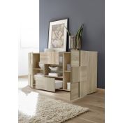 Credenza Moderna, Madia di Design, 2 ante e 2 cassetti, Rovere Samoa