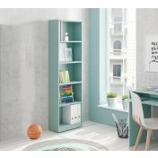 Librerie colorate: libreria 4 ripiani, finitura verde acqua