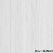 Letto matrimoniale contenitore con testiera olmo bianco e ecopelle bianca, made in Italy