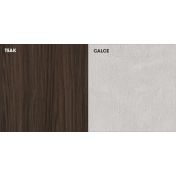 Madia di Design Alta, Credenza Moderna 4 ante, Teak e Calce