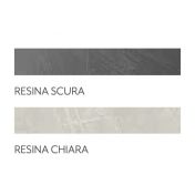 Coppia di comodini moderni, grigio resina chiaro e grigio resina scuro, made in Italy
