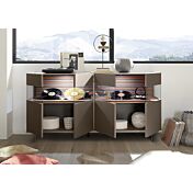 Madia 4 ante moderna in finitura bronzo con piedini di design