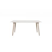 Tavolo di design con gambe in legno in Quercia e piano Bianco