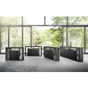 Credenza alta salvaspazio a 2 ante, Nero frassinato