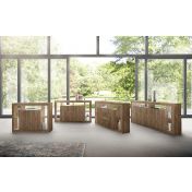 Spaziosa Credenza moderna di design a 2 ante e 3 cassetti, finitura Mercure 