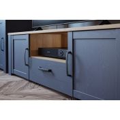 Mobile tv Rovere navy e Rovere riviera, 2 ante 1 cassetto