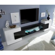 Mobile porta TV, parete attrezzata  Bianco Lucido e Nero