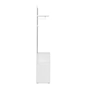 Mobile da ingresso con appendiabiti e specchio, Bianco opaco 