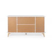 Madia Oslo con 4 ante e 4 cassetti in finitura bianco e oro