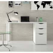 Scrivania con 3 Cassetti colore Bianco Artik