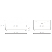 Letto contenitore matrimoiale Skat in ecopelle bianco ottico