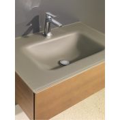 Mobile bagno con lavabo integrato con cassetto, finitura Bronzo anticato e satinato Terra