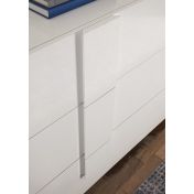 Credenza in offerta, 2 ante 3 cassetti in finitura Bianco laccato lucido