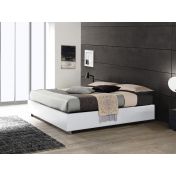 Letto sommier matrimoniale, finitura Bianco luce