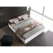 Letto sommier matrimoniale, finitura Bianco luce