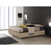 Letto matrimoniale sommier, finitura Nocciola