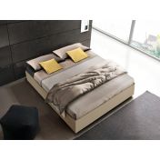 Letto matrimoniale sommier, finitura Nocciola