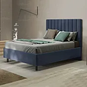 letto in velluto blu
