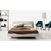 Letto Moorea Bianco altea, con testata curva