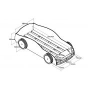 Letto auto bambini, finitura laccato rosso