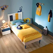 letto bambini imbottito blu