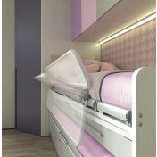 Letto multifunzionale Space con scrivania e cassetti Moretti Compact