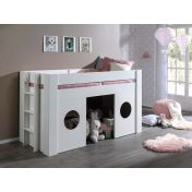 Letto soppalco per bambini, bianco laccato