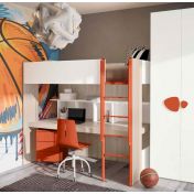 Letto a castello multifunzione con zona studio Spring