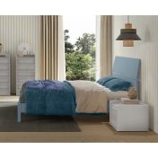 Letto matrimoniale Rovere gesso con testata curva 